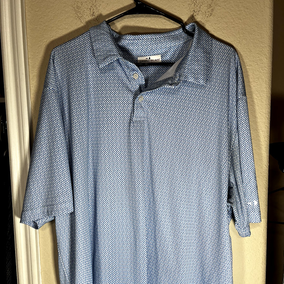 Grand Slam Shirt Mens 2XL Blue Polo Stripe Short Sleeve Golf Performance - Picture 2 of 7